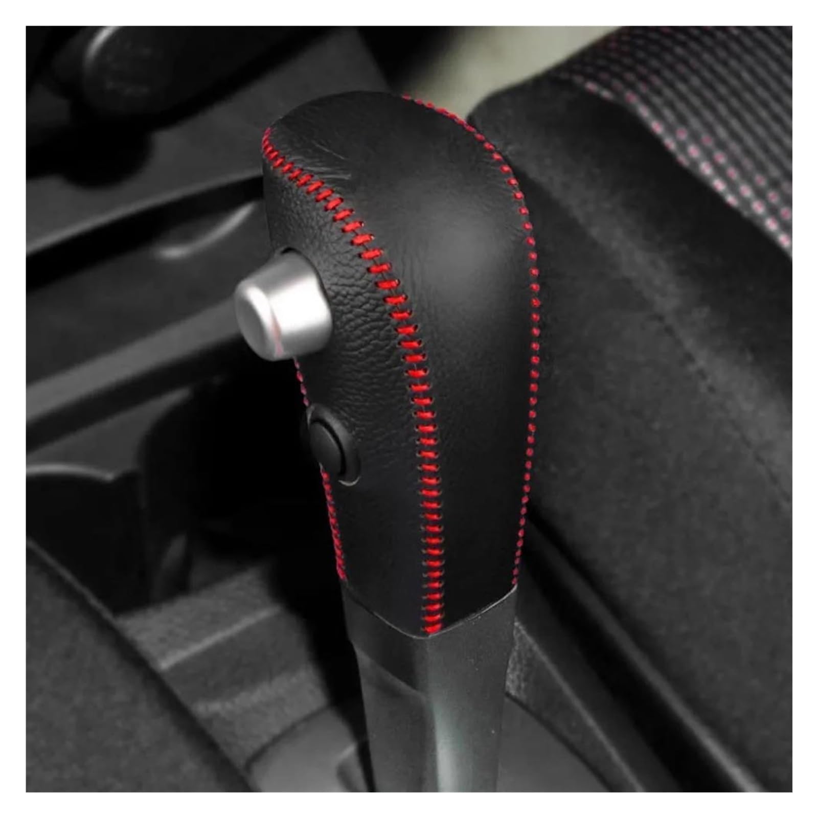 Schalthebel Auto Leder Schaltknauf Abdeckung Für Nissan Für Tiida Für Livina Für Sentra Für Sylphy Für Bluebird 2006-2010(Rood) von DIILSXS