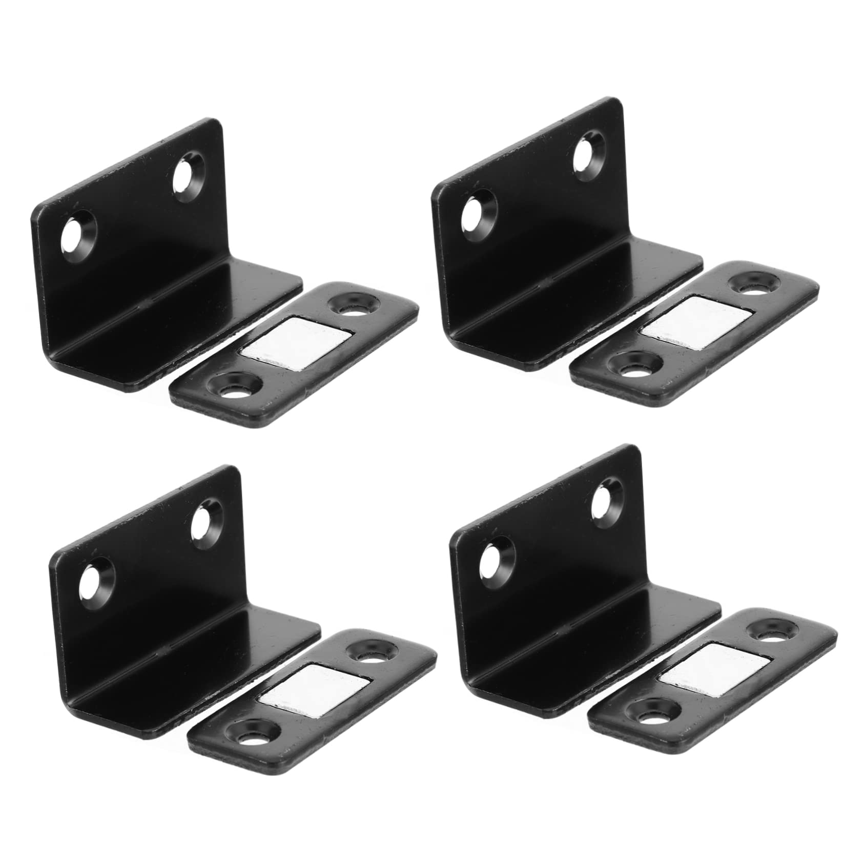 DIKACA 4 Stück Unsichtbarer Magnet Stopper fliegen fangen Tor Türriegel schranktürschloss schranktür schloss magnetic cabinet lock schrank tür verriegelung Garderobenhaken Stahl Black von DIKACA