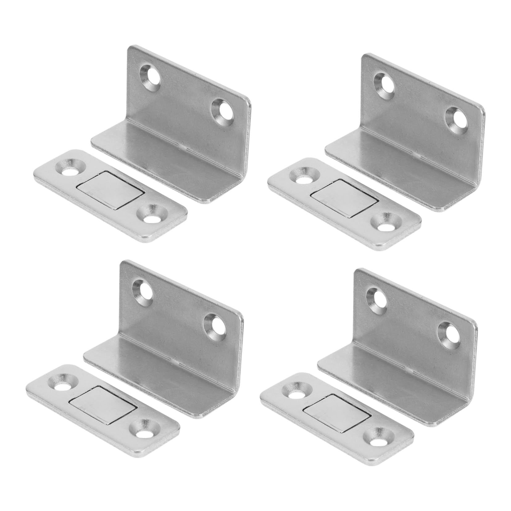 DIKACA 4 Stück Unsichtbarer Magnet starker Magnet magnetischer Türverschluss Garagentor küchenmagnete magnete für schranktüren Schrankmagnete Garderobenhaken Magnetverschluss Stahl Silver von DIKACA