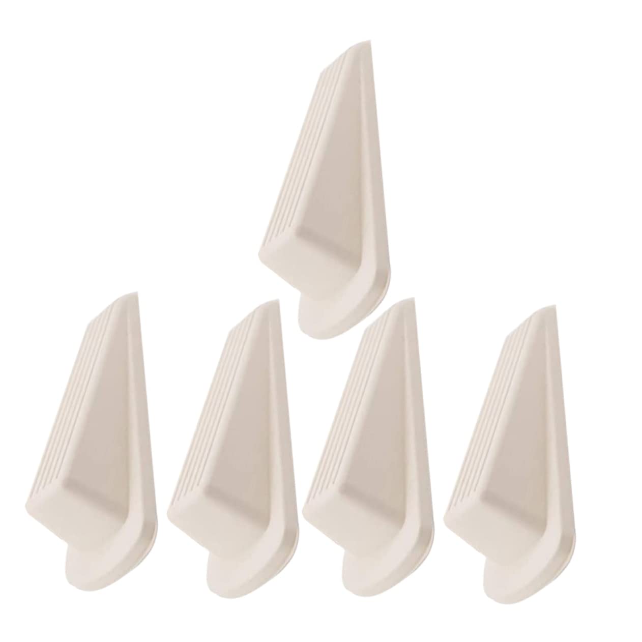 DIKACA 5 Stück Türstopper gummistopper gummistopfen türverriegelung türriegel door stops Türzugschutz Türschlange Rand Haken werkzeug Außentürkeil Türkeilschutz natürliches Gummi Weiß von DIKACA