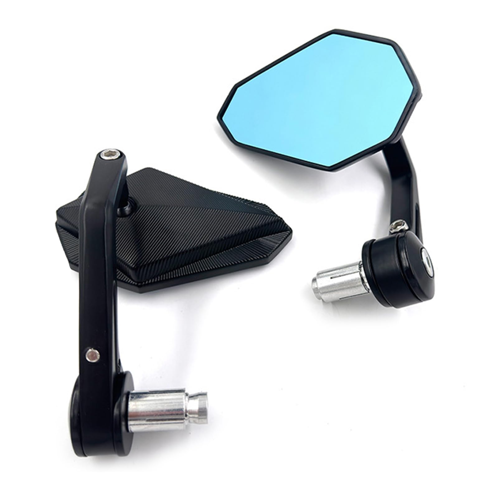 1 Paar Motorrad-Rückspiegel-Glas-Motorradglas, 22 mm, 7/8 Zoll, blaues Glas, Rückansichtglas, 360-Grad-Einstellung von DIMITU