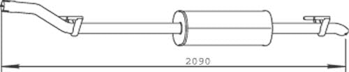 Mittelschalldämpfer Kompatibel mit Mercedes 2000-2006 von Autoteile Gocht von DINEX