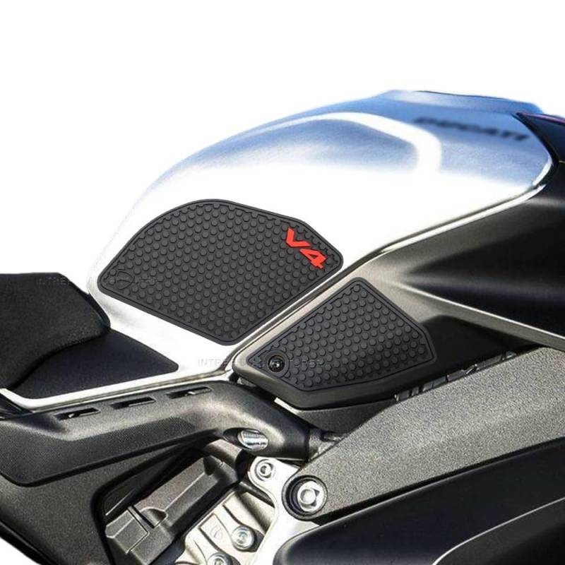 DINGFAFA Tankpad Lackschutz Motorrad Für D&ucati Panigale V4 Panigale V4S /SP2 2022 Tank Grip Side Aufkleber Motorrad Anti Slip Tank Pad Aufkleber von DINGFAFA