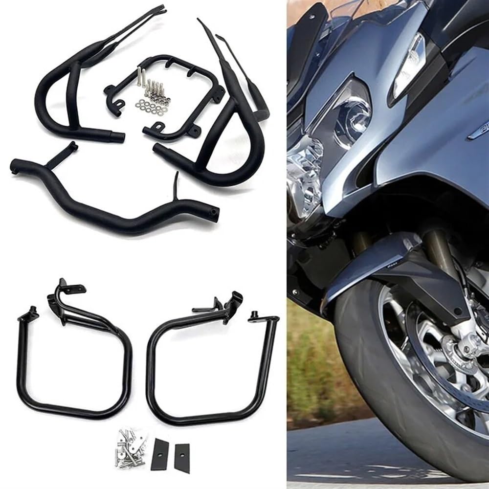 Motorradstoßstange dekorative Blöcke Motorrad Vorne Und Hinten Autobahn Motor Schutz Stoßstange Crash Bars Stunt Käfig Rahmen Schutz Für R1200RT R 1200RT 2005-2013 von DINGFAFA