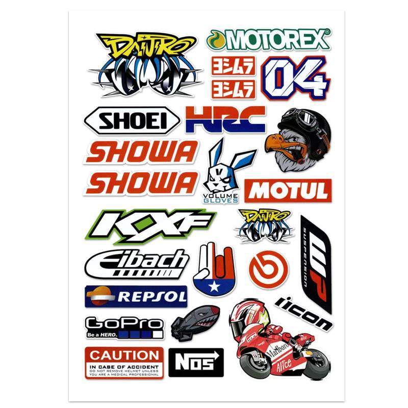 DINGFENG Motorrad Sticker, Monster Energy Aufkleber, Sponsoren Aufkleber, Moto Motocross Stickers Kit, Racing Aufkleber, für Offroad MotorräDer und Helme Motorrad Enthusiasten(Adler) von DINGFENG