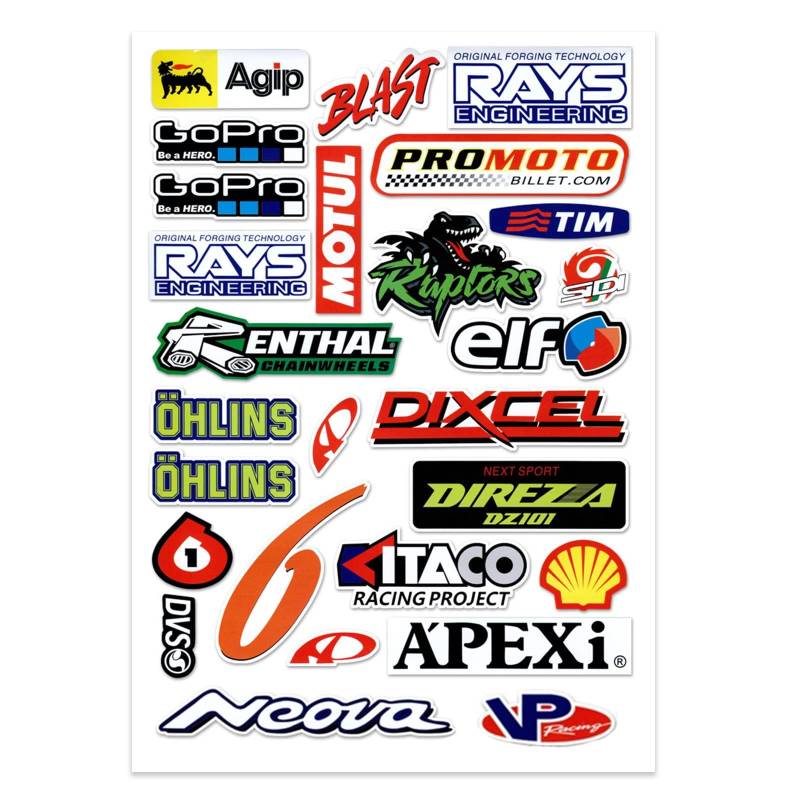 DINGFENG Motorrad Sticker, Monster Energy Aufkleber, Sponsoren Aufkleber, Moto Motocross Stickers Kit, Racing Aufkleber, für Offroad MotorräDer und Helme Motorrad Enthusiasten(Dinosaurier) von DINGFENG