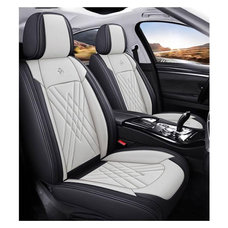 DINGQINGYUN Universal-Sitzbezug Komplett-Set Für Audi A3 8P 8V Sportback 2003-2025, AutositzbezüGe Set Leder, 5-Sitze Universal-SitzbezüGe Auto Komplettset(B(Black Beige)) von DINGQINGYUN