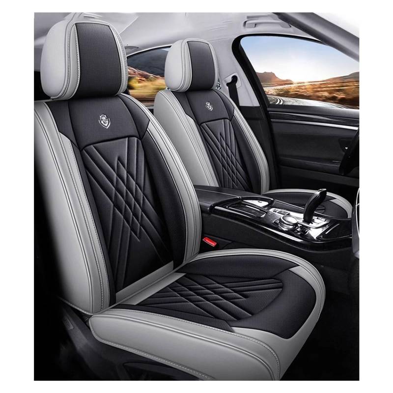 DINGQINGYUN Universal-Sitzbezug Komplett-Set Für Audi A3 Sportback/A3 TFSI e/A3 Sportback gtron, AutositzbezüGe Set Leder, 5-Sitze Universal-SitzbezüGe Auto Komplettset(A(Greyish Black)) von DINGQINGYUN