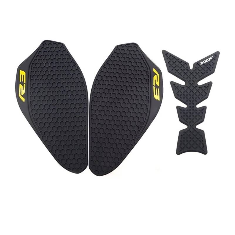 DINGYIG Für Y&amaha Für YZF-R3 Für YZF R3 Für YZFR3 2019-2023 Motorrad Seite Kraftstoff Tank Pad Schutz Aufkleber Aufkleber Grip Tank Traktion Pads Aufkleber(Color-7) von DINGYIG