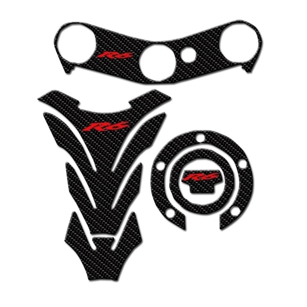 DINGYIG Motorrad Tank Pad Tankdeckel Triple Yoke Aufkleber Schutz Aufkleber Für Y&amaha Für YZF R6 Für YZF 600 2006-2016 Aufkleber(As Shown Red) von DINGYIG