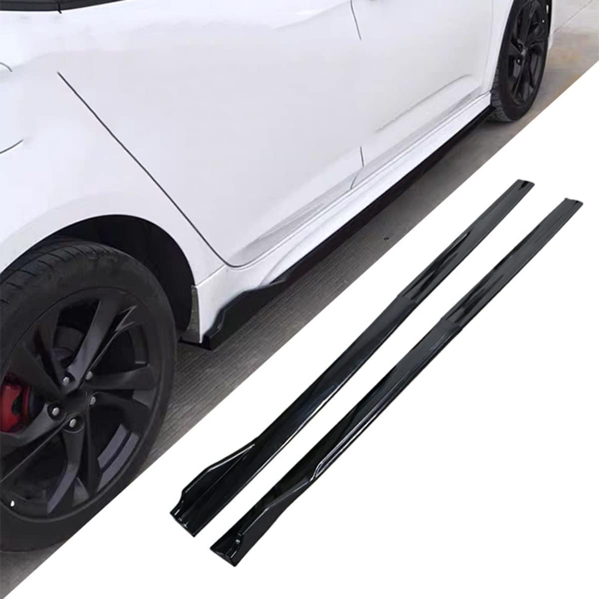 Auto Seitenschürze für Hyundai ix35 2018-2023,Seite Rock Verlängerung Frontspoiler Stoßfängerlippe Autozubehör,A-Gloss Black von DINGYUYU