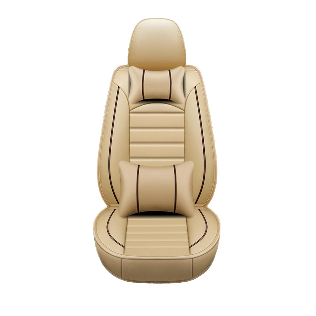 DINGYUYU Auto Leder Sitzbezüge für Cadillac CT6 2016-2023,Leder Wasserdichter Autositzbezüge Innenraum Autozubehör,A-Beige von DINGYUYU