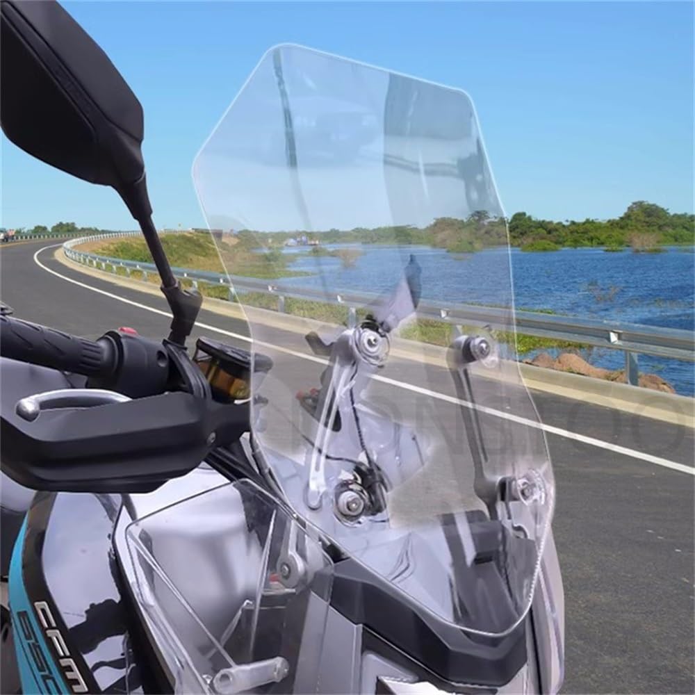 Aufsatz Windschutzglas 54 Cm/59 Cm/64 cm Motorrad Windschutzscheibe Windschutz Windabweiser Für CF650-3 650MT Klar ABS Kunststoff Grau von DINGZEN