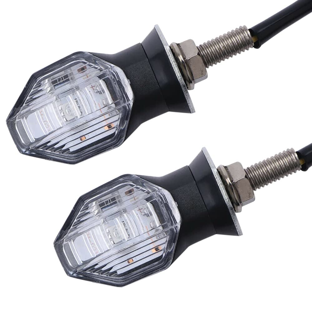 Blinker Motorräder 2PCS Motorrad Universal Blinker Lichter Motorrad Indikatoren Blinkers Blinker Bernstein Farbe Motorrad Zubehör von DINGZEN