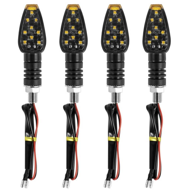 Blinker Motorräder 4Pcs Motorrad Blinker Licht 12V Professionelle Bernstein Drehen Anzeige Licht Universal Motorrad Vorne Hinten Lampe von DINGZEN