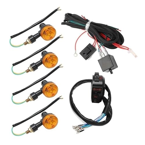 Blinker Motorräder 7/8 Zoll Motorrad Universal Blinker Lampe Harness Set Lenker Control Scheinwerfer Horn Schalter Kabelbaum Für Ya&maha von DINGZEN