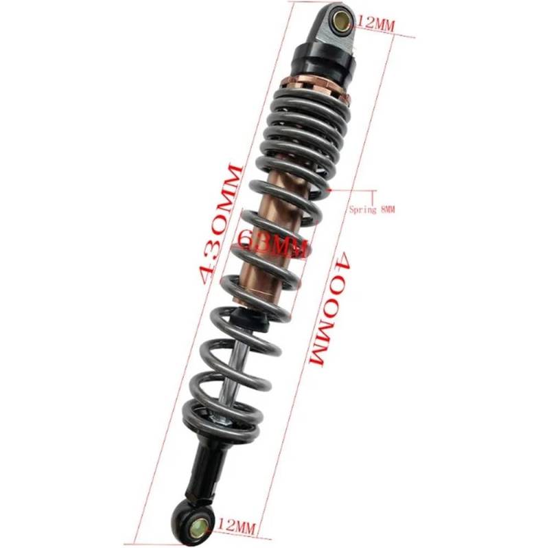 DINGZEN Motorrad Stoßdämp 1 Paar 360mm 370mm 380mm 390mm 400mm 410mm 8mmspring Motorrad Luft stoßdämpfer für für Su&zuki für KA&WASAKI von DINGZEN