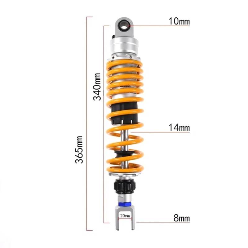 DINGZEN Motorrad Stoßdämp 1 Stücke Universal 320mm/340mm/360mm Motorrad Hinten Dämpfung Einstellen Stoßdämpfer Für Für KA&WASAKI Für Su&zuki von DINGZEN