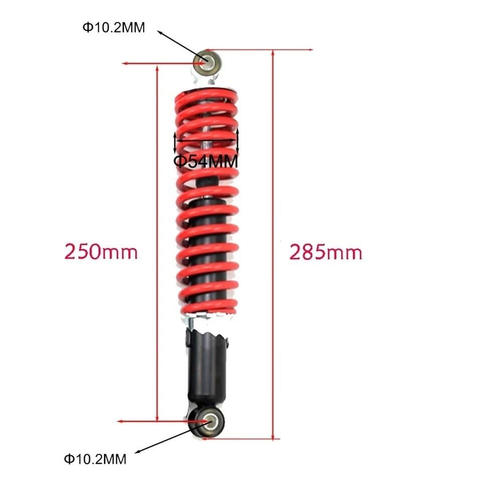 DINGZEN Motorrad Stoßdämp 250mm 280mm Bold Front Stoßdämpfer Aufhängung Für ATV Quad 4 Rad Buggy UTV Go Karts 250cc 400cc 500cc 600cc von DINGZEN