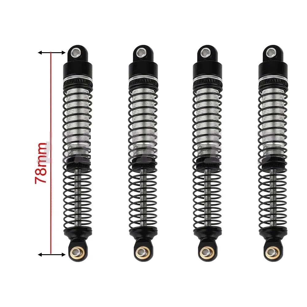 DINGZEN Motorrad Stoßdämp 4 STÜCKE 51/53/59/66/78mm Aluminium Stoßdämpfer Dämpfer für 1/18 RC Crawler TRX4M TRX-4M von DINGZEN