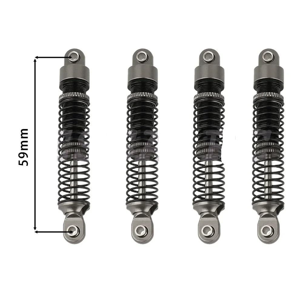 DINGZEN Motorrad Stoßdämp 4 STÜCKE 51/53/59/66/78mm Aluminium Stoßdämpfer Dämpfer für 1/18 RC Crawler TRX4M TRX-4M von DINGZEN