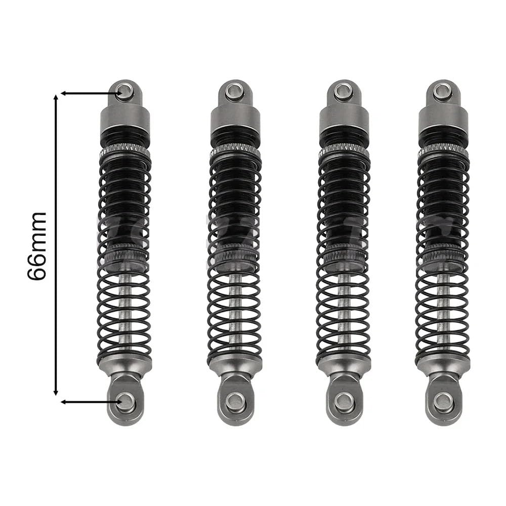 DINGZEN Motorrad Stoßdämp 4 STÜCKE 51/53/59/66/78mm Aluminium Stoßdämpfer Dämpfer für 1/18 RC Crawler TRX4M TRX-4M von DINGZEN