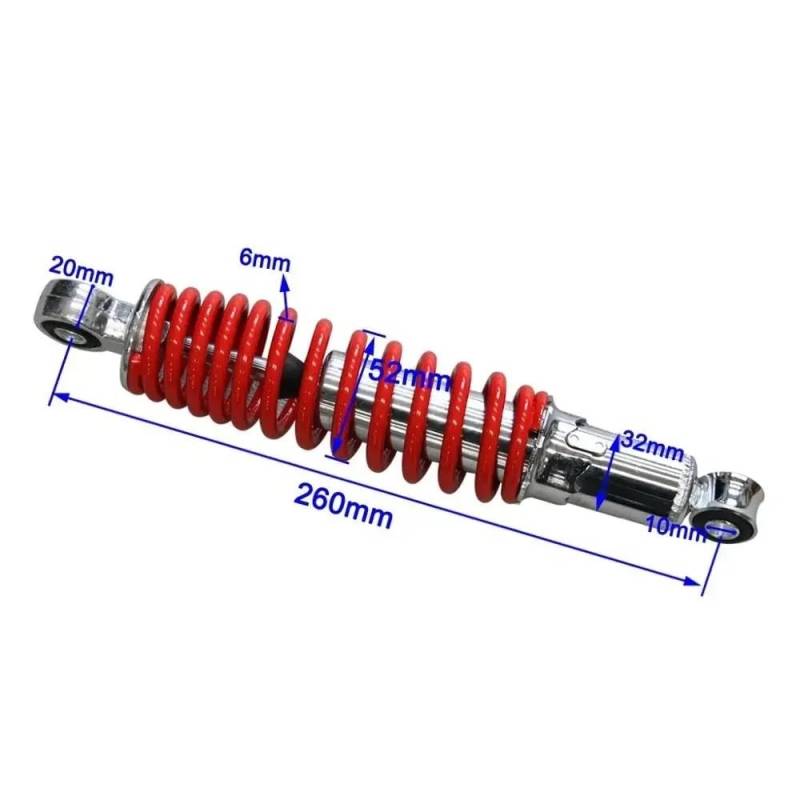 DINGZEN Motorrad Stoßdämp 400LBS 250 260mm 270 290mm Vorderradaufhängung Stoßdämpfer für Motorrad 50cc 70 90 110cc 125cc von DINGZEN