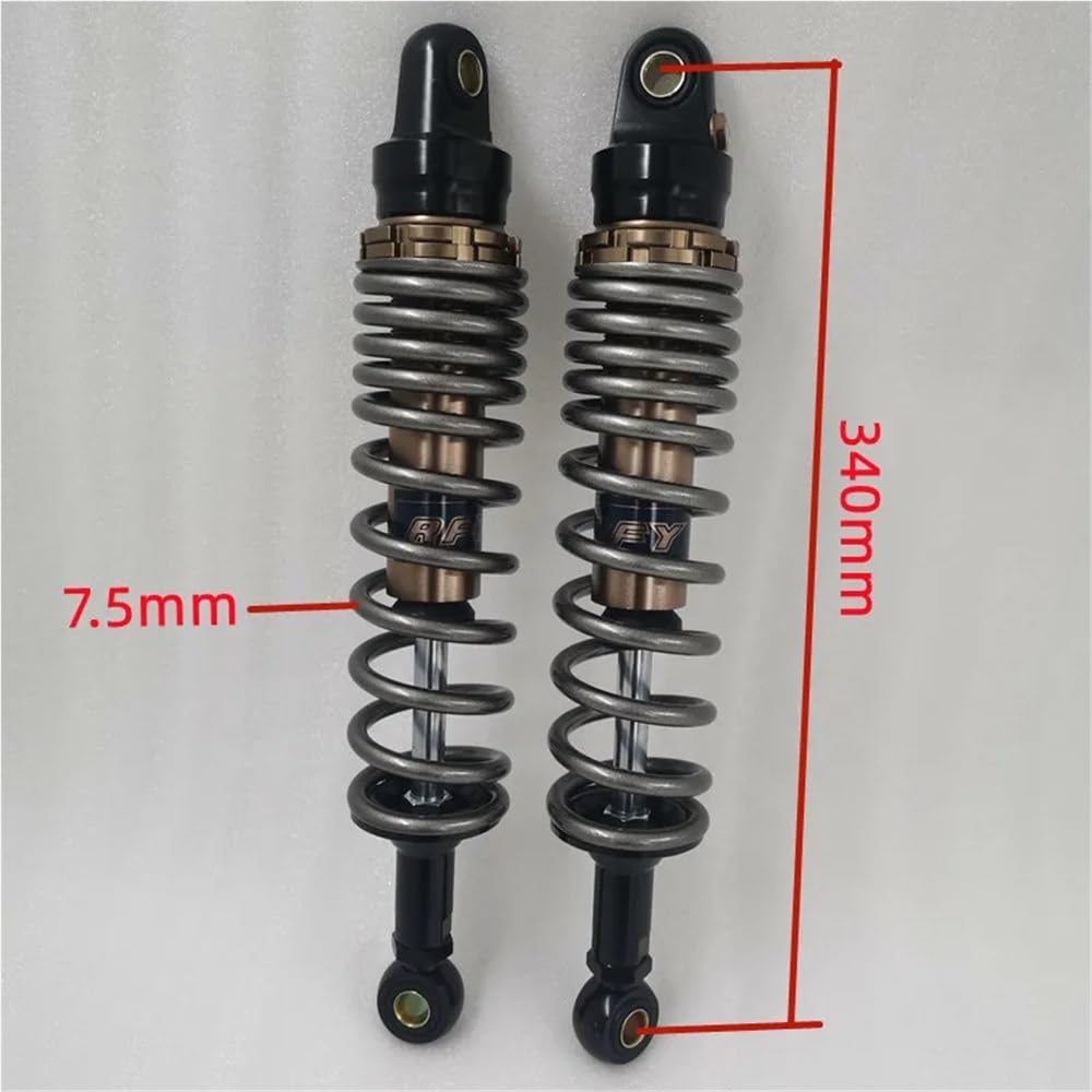 DINGZEN Motorrad Stoßdämp 8mm frühling 340mm 360mm 370mm 380mm 400mm 420mm ATV Stoßdämpfer für KA&WASAKI für Banshee YFZ350 YFZ450 YFM700 von DINGZEN