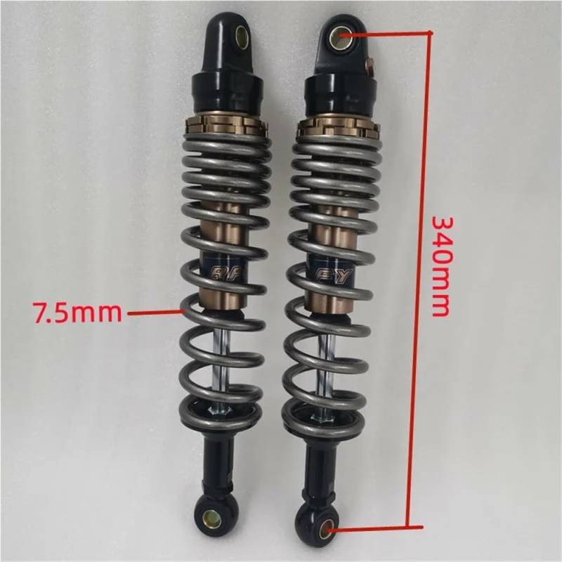 DINGZEN Motorrad Stoßdämp 8mm frühling 340mm 360mm 370mm 380mm 400mm 420mm ATV Stoßdämpfer für KA&WASAKI für Banshee YFZ350 YFZ450 YFM700 von DINGZEN