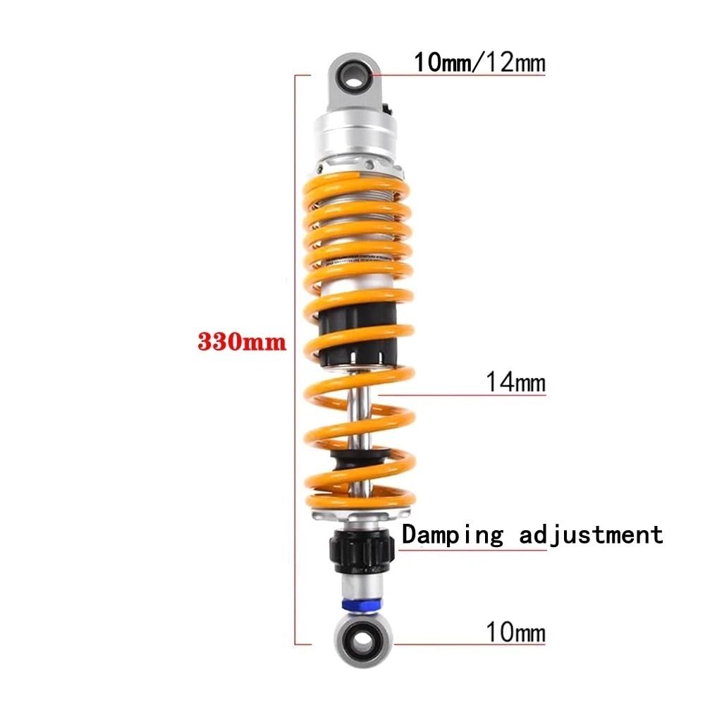 DINGZEN Motorrad Stoßdämp Universal 1 stücke 270mm - 350mm Motorrad Einstellen Dämpfung Hinten stoßdämpfer Hinten Suspension Für Für KA&WASAKI für Su&zuki von DINGZEN