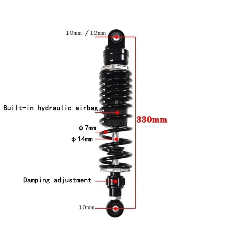 DINGZEN Motorrad Stoßdämp Universal 1 stücke 270mm - 350mm Motorrad Einstellen Dämpfung Hinten stoßdämpfer Hinten Suspension Für Für KA&WASAKI für Su&zuki von DINGZEN