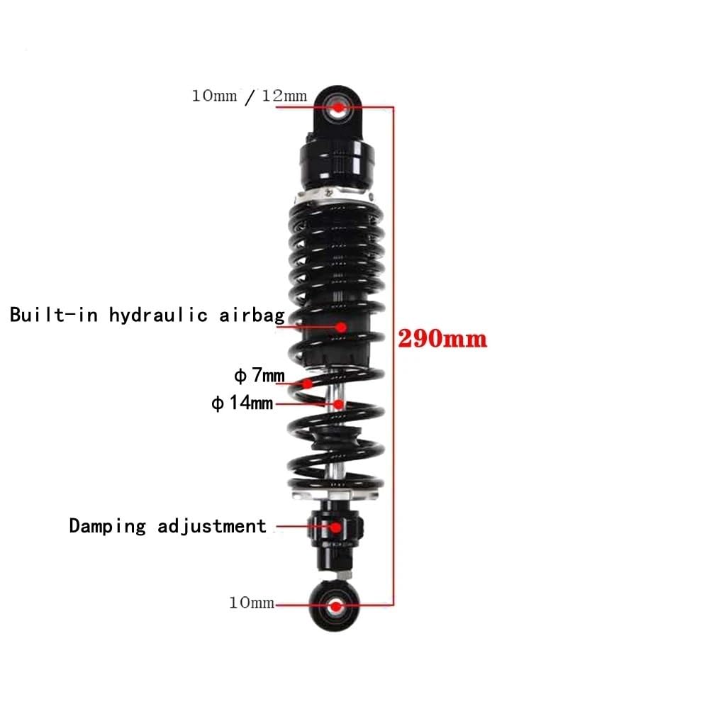 DINGZEN Motorrad Stoßdämp Universal 1 stücke 270mm - 350mm Motorrad Einstellen Dämpfung Hinten stoßdämpfer Hinten Suspension Für Für KA&WASAKI für Su&zuki von DINGZEN