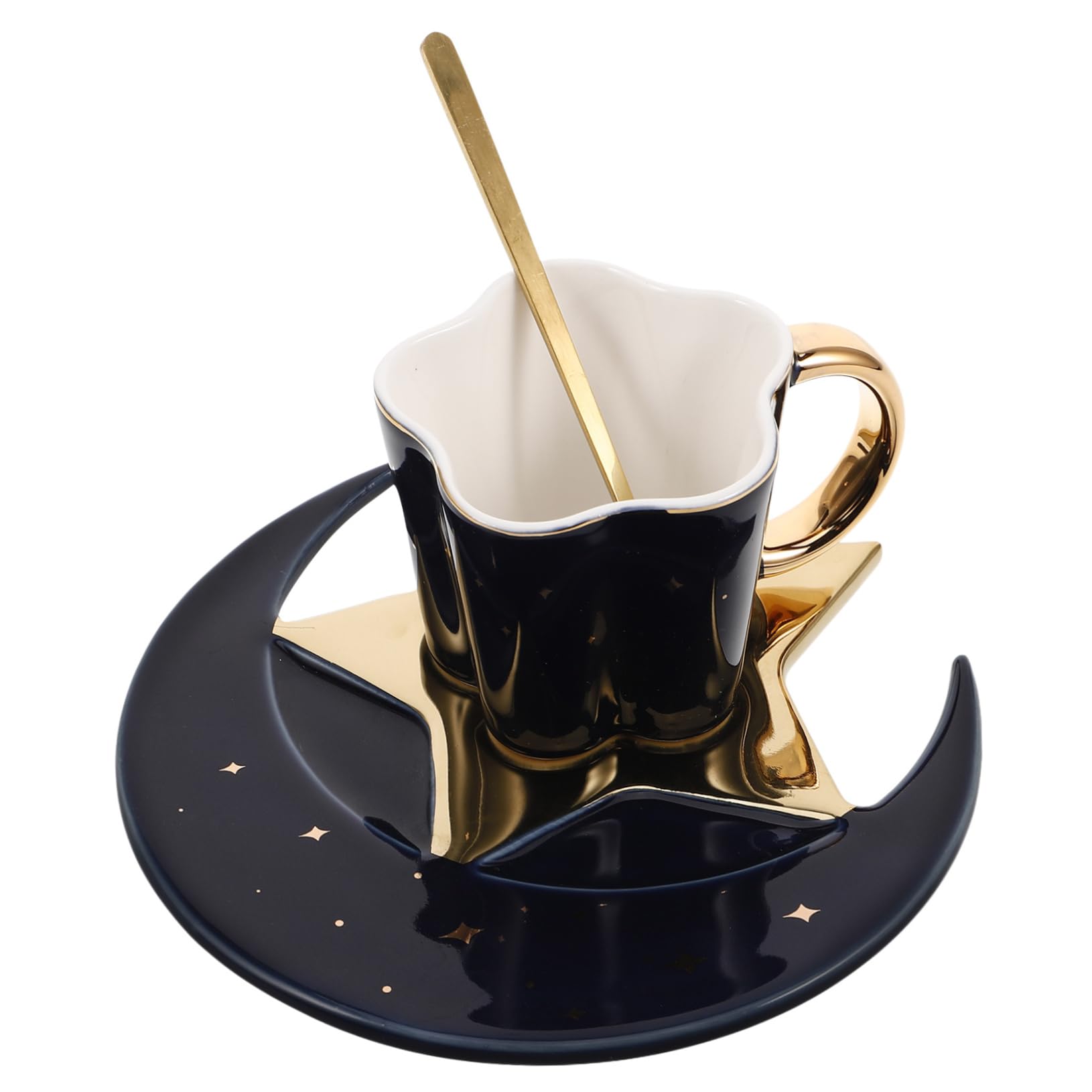 DINHEAROM 1 Set Becher Tasse Tee Wiege Hochzeit Tee Service Mond Platten Keramik Tumbler Gnade Teegeschirr China Knochen Mond Keramik Platten Keramik von DINHEAROM