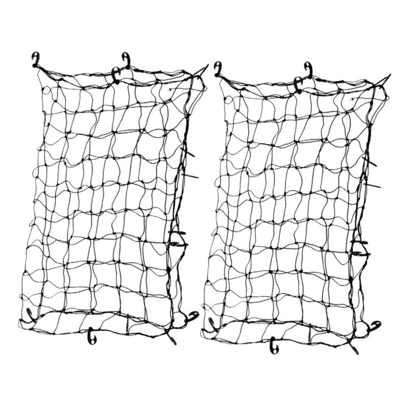 DINHEAROM 2 Stück Dachgepäcknetz Auto-Dach-befestigungsnetz Träger Korb Doppelt Abschleppen Autonetz Sitz Ponton Anhänger Transporter Elastische Frachtnetze Netze Auto Behälter Black Gummi von DINHEAROM