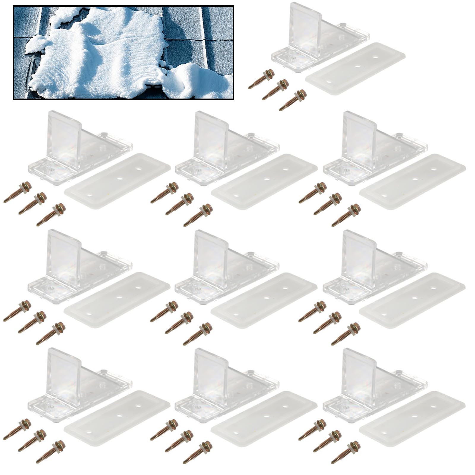 DINSOAVR 10er Pack/Set Metalldach Schneeschutz Mit Perfekter Dichtung Und Befestigungsschrauben Für Die Dachrinnenschutzstabilität des Metalldachs von DINSOAVR