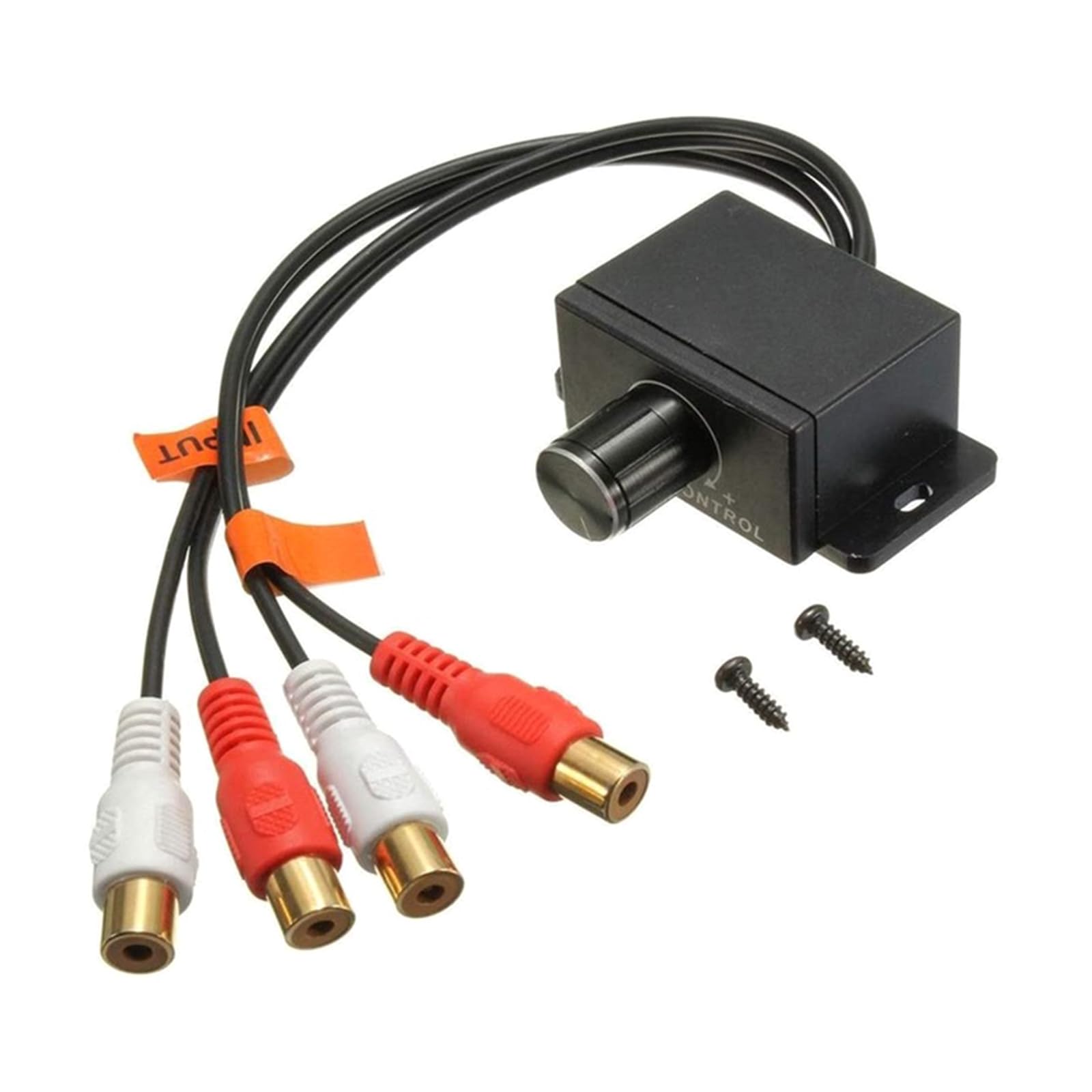 DINSOAVR Lautstärkeregler 2 Stecker Stereo Bass Pegel Fernbedienung Stereo Controller Schwarzer Kunststoff Universell von DINSOAVR