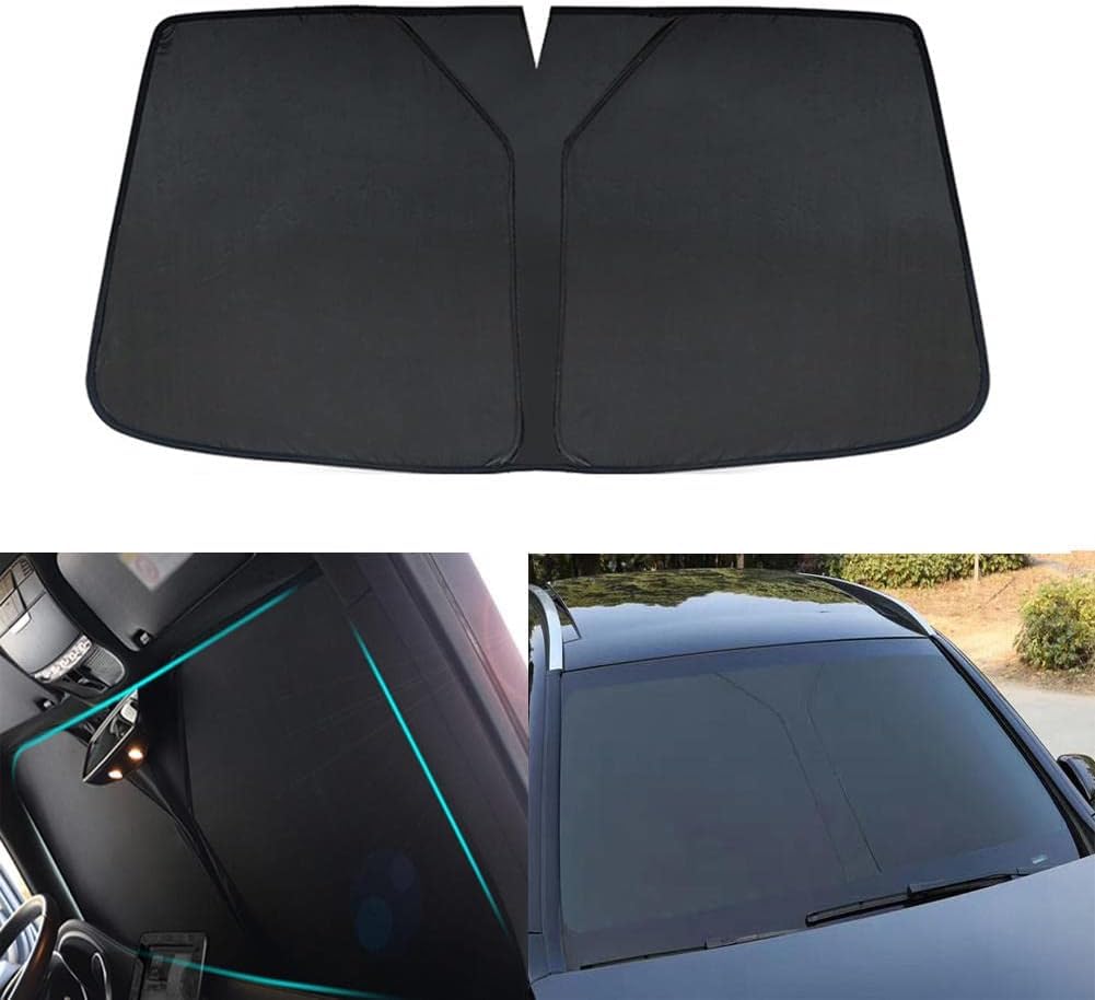 Auto Frontscheibe Sonnenblende für Opel Zafira A/Zafira B/Zafira Tourer C 1999-2019, UV-Schutz Wärmeisolierung Windschutzscheiben-Sonnenschutz, Faltbarer Frontscheibenabdeckung,Black von DIOTTI