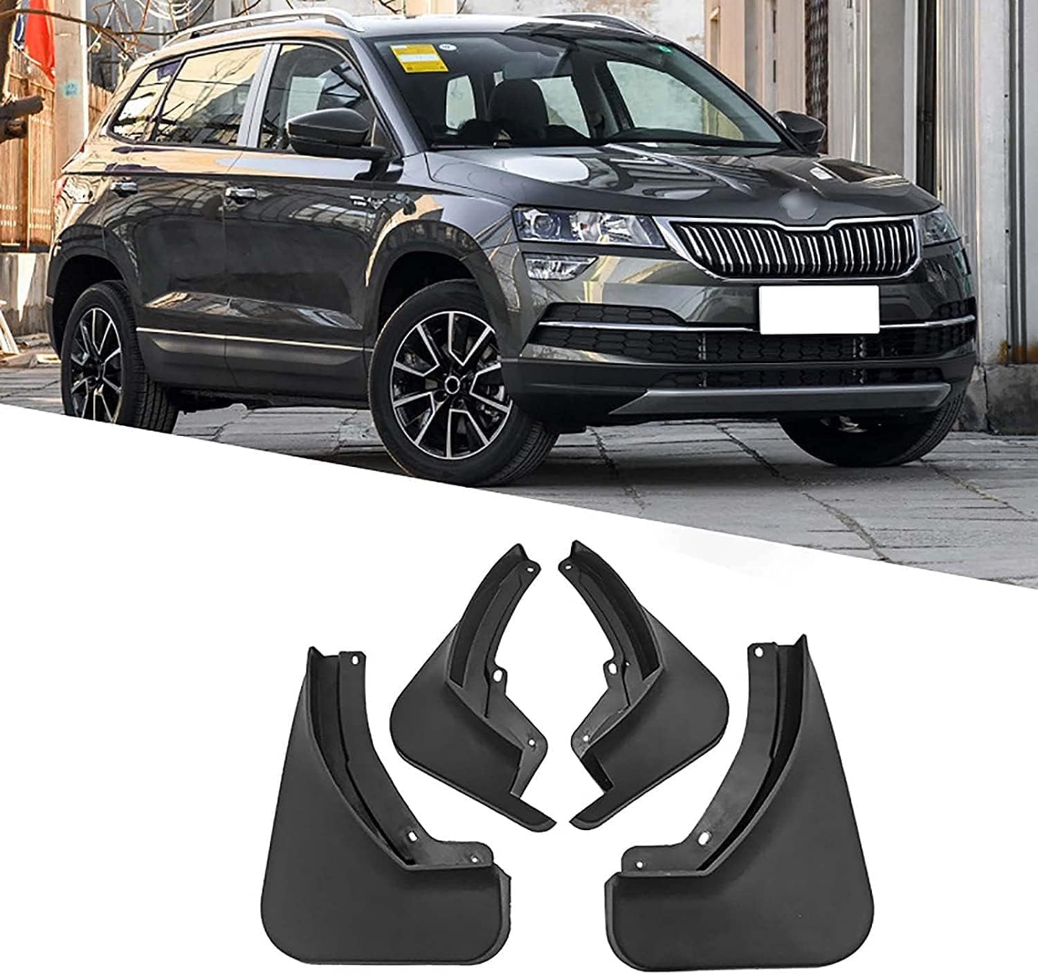 Für Skoda Karoq 2017-2019 Auto SchmutzfäNger, KotflüGel Spritzschutzvorrichtungen Frostbeständig Spritzschutz Mit Schrauben geliefert Vorne + Hinten 4 TLG Set von DIOTTI