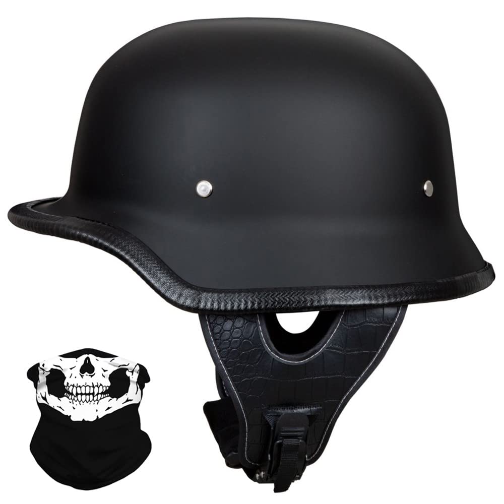 Deutscher Stil Halbschale Helm Retro Halbgesicht Motorradhelm Halbhelm Motorrad -ECE zugelassenen Männern und Frauen Open Face Helm für Scooter Moped Cruiser Motorrad M ~ XXL von DIRERTYS