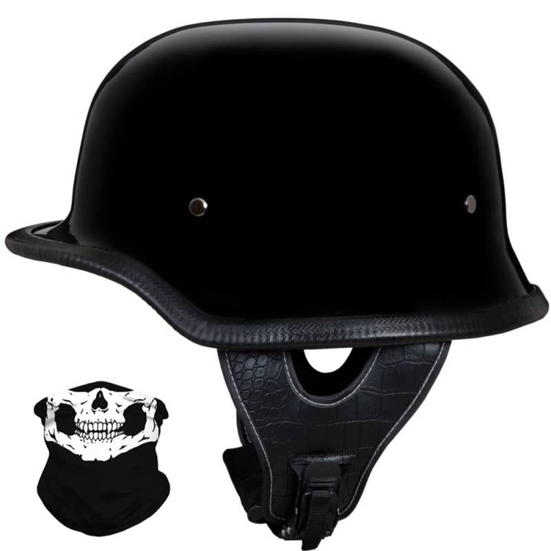 Deutscher Stil Halbschale Helm Retro Halbgesicht Motorradhelm Halbhelm Motorrad -ECE zugelassenen Männern und Frauen Open Face Helm für Scooter Moped Cruiser Motorrad M ~ XXL von DIRERTYS