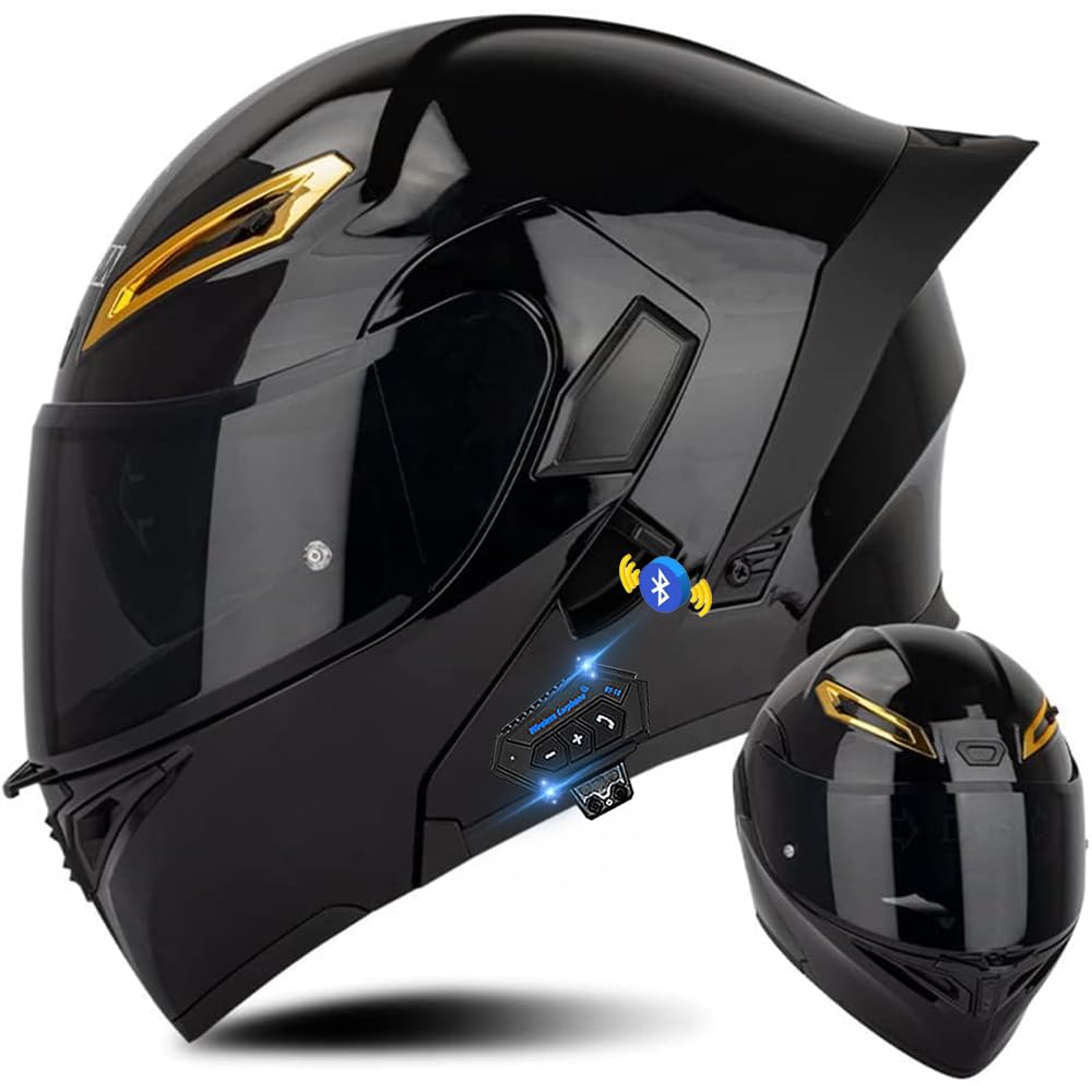 Klapphelm mit Bluetooth, Bluetooth Integralhelm Motorradhelm mit Doppelvisier, ECE Zertifiziert Lila Helm für Erwachsene Frauen Männer Hohe Qualität Helm, Roller-Mofa -Moped-Helm von DIRERTYS