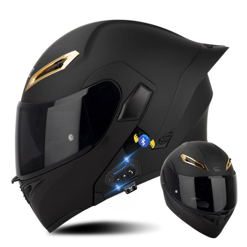 Klapphelm mit Bluetooth, Bluetooth Integralhelm Motorradhelm mit Doppelvisier, ECE Zertifiziert Lila Helm für Erwachsene Frauen Männer Hohe Qualität Helm, Roller-Mofa -Moped-Helm von DIRERTYS