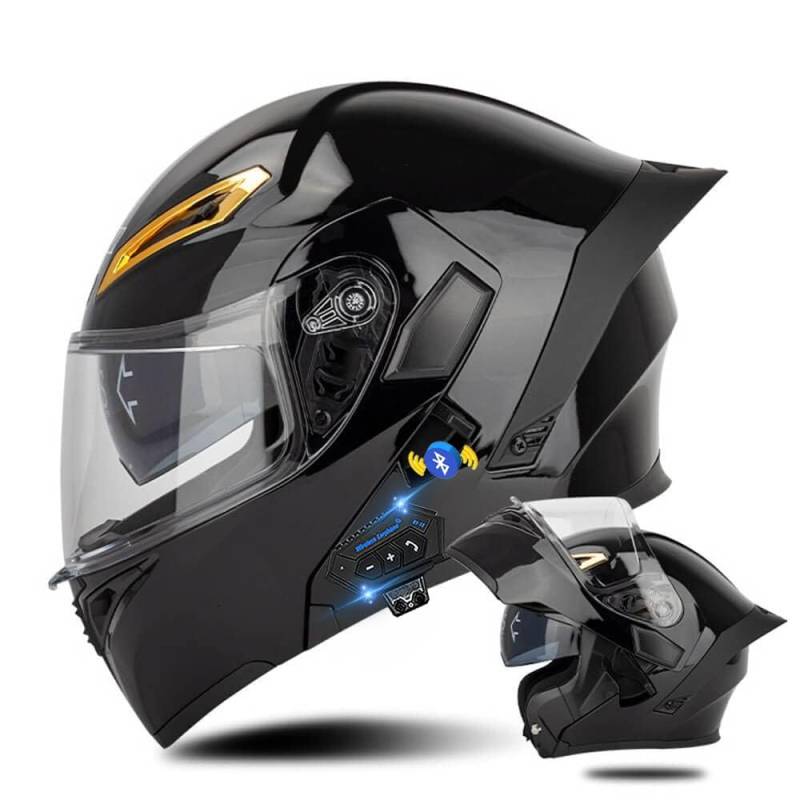 Klapphelm mit Bluetooth, Bluetooth Integralhelm Motorradhelm mit Doppelvisier, ECE Zertifiziert Lila Helm für Erwachsene Frauen Männer Hohe Qualität Helm, Roller-Mofa -Moped-Helm von DIRERTYS