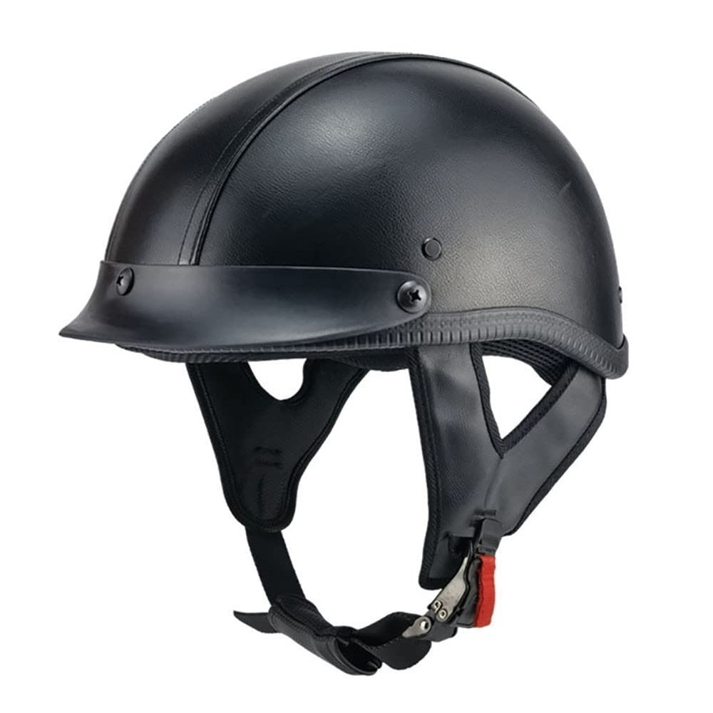 Retro Motorrad Halbhelme mit ECE Zulassung Deutsche Leder Motorrad Helm - Jethelm Retro - Chopper Helm Männer und Frauen Helme M-XXL von DIRERTYS