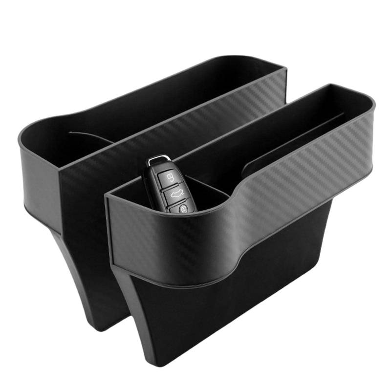 Autositz Gapp Filler, 2 Autositz Seitenfüller mit Getränkehalter, PU Leder Autositz Gapp Organizer mit Ladeanschluss Design, wasserdichte Autokonsole, Anti-Rutsch-Auto-Organizer für Autozubehör von DISPRA