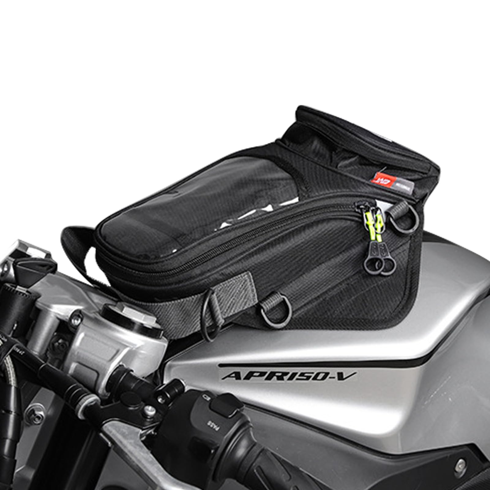 Motorradtasche, Motorradtasche, rutschfeste schwarze Motorradtasche, starke magnetische Tasche, passend für die meisten Motorräder, Motorradzubehör, Handy-Tasche mit Touchscreen-Design von DISPRA