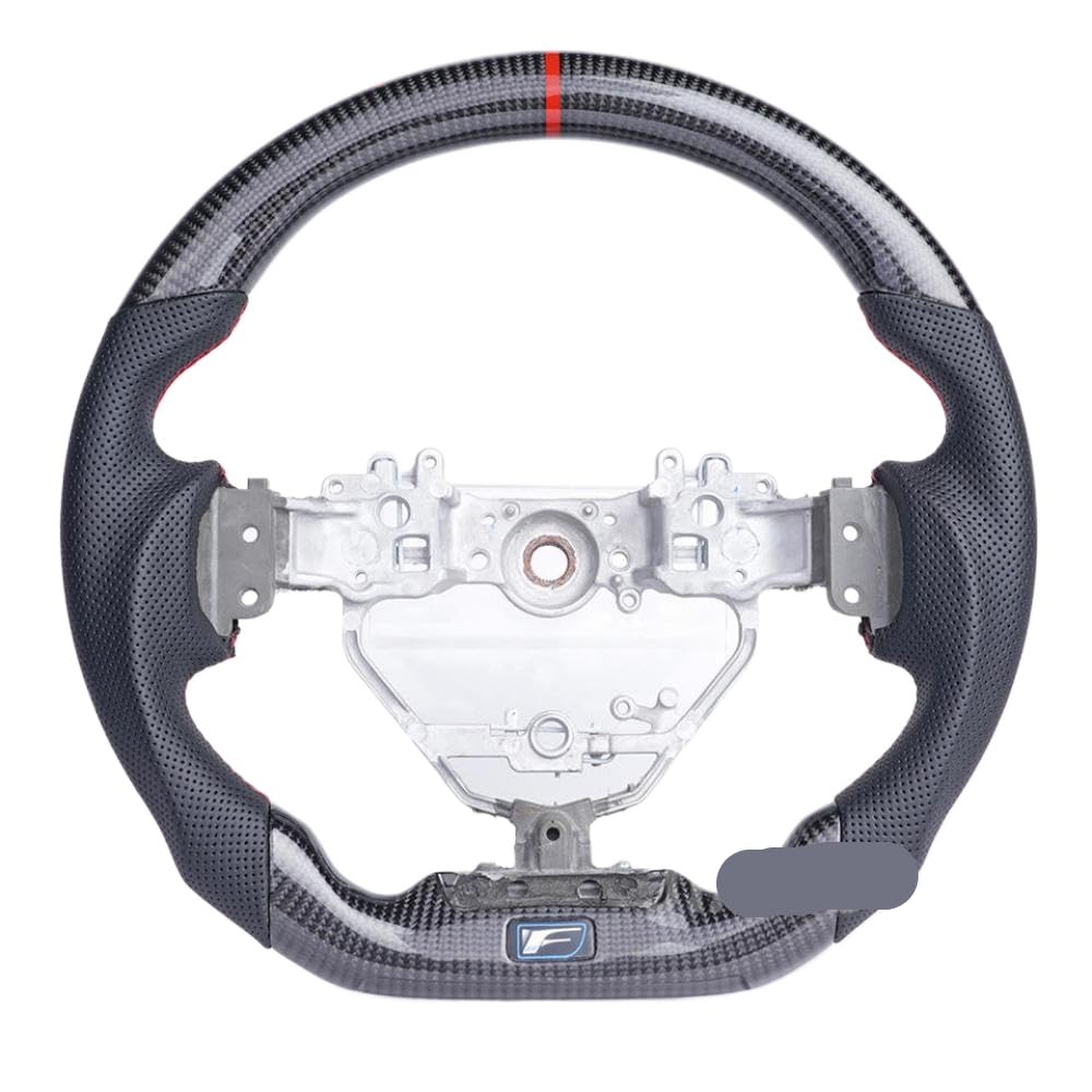 Auto-Lenkrad, echtes Carbonfaser-Rennrad mit perforiertem Leder und roten Nähten, kompatibel mit IS GS CT NX RC F Sport 2013–2019(A) von DIWUCXCA