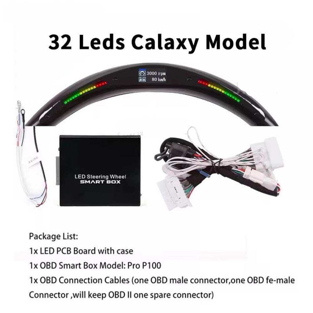 Universelles Auto-LED-Lenkrad-Display-Set, kompatibel mit Motoren, klassisches Modell, geeignet für RS AMG(Calaxy 32 leds) von DIWUCXCA