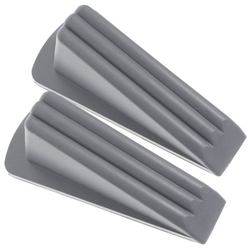 2St Türstopper door stops door wedge abtreter Türanschlagkeil Stoßfänger für Wandtüren Türbodenblock Tür klafft auf Tür stoppt Wandschutztürstoßstange Wandschutz Türkeil Gummi Grey DIYEAH von DIYEAH