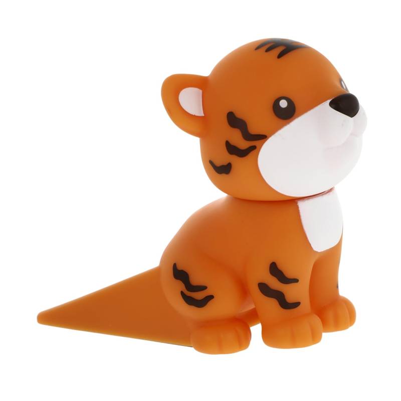 DIYEAH 3 Stk Tiger Türstopper nicht kratzender Türstopper Sicherheits-Türstopper unter Türkeil türstopper block kinder türstopper Sicherheitstürstopper Cartoon-Türstopper PVC Orange von DIYEAH